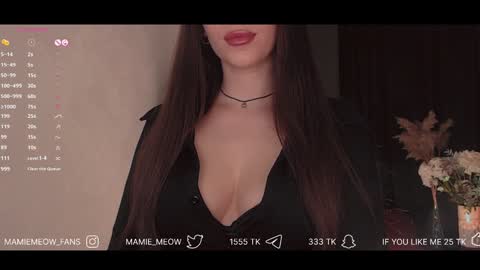 Snapshot of mamiemeow chatting on January 29, 2025, 12:56 pm Your Miss Alice online show from January 29, 2025, 12:56 pm